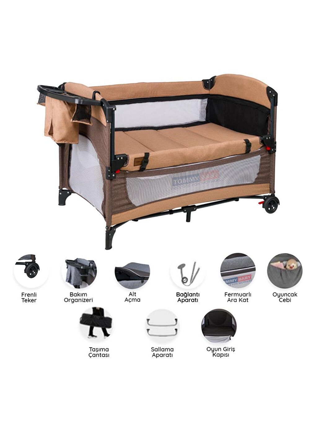 TEDY Anne Yanı Oyun Parkı Beşik 70x110-1