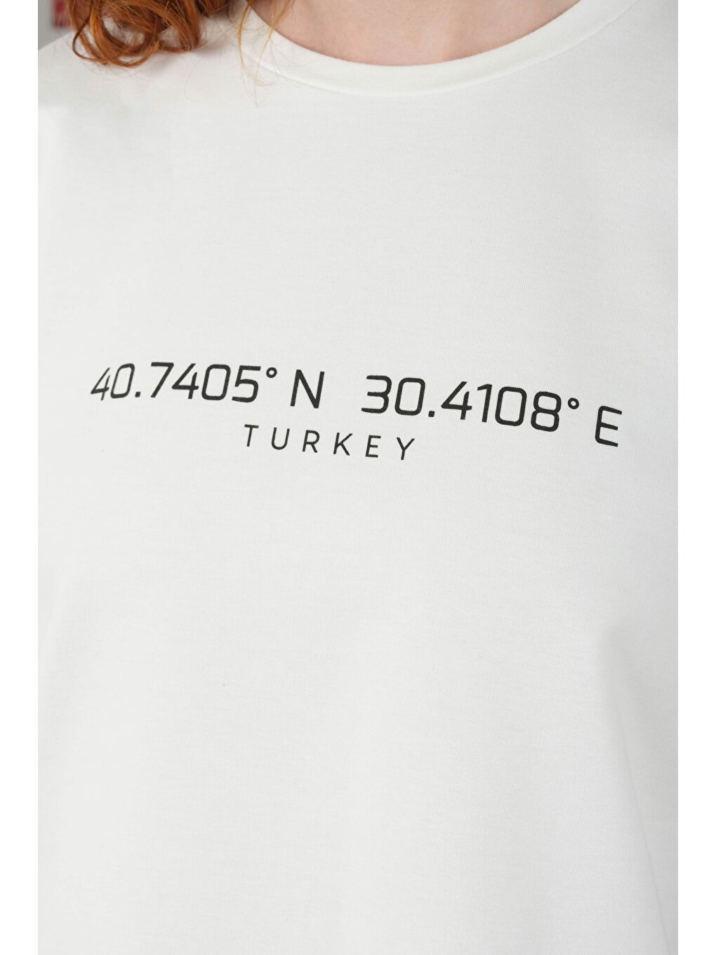 Koordinat Tişört Kırık Beyaz-3