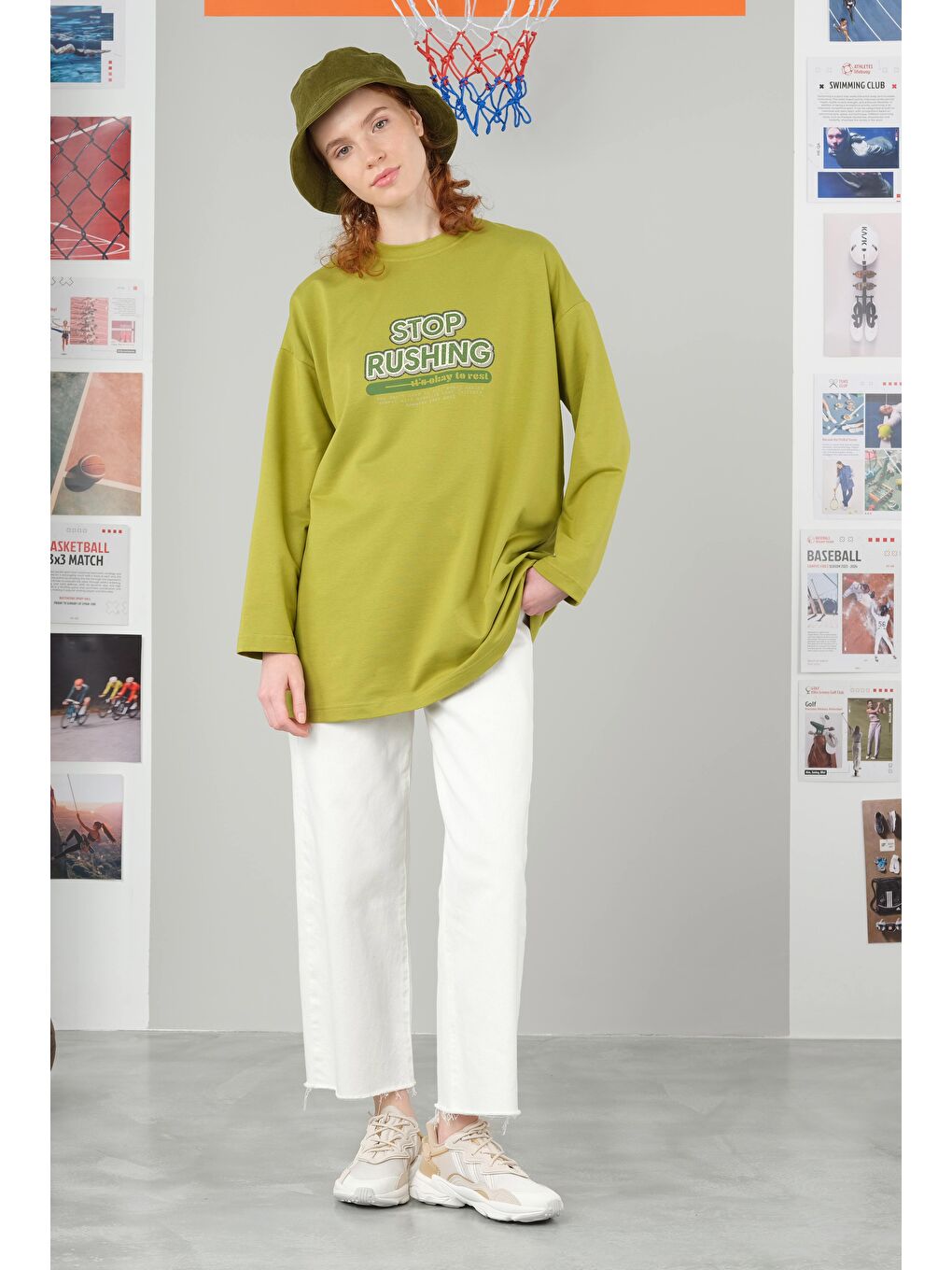 Bisiklet Yaka Tişört 70 cm Fıstık Yeşil-3