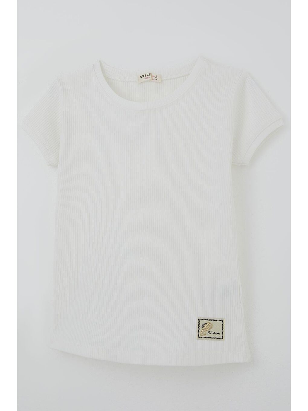 Kız Çocuk Tişört Taşlı Harf Arma Detaylı Beyaz (4-9 Yaş)-2