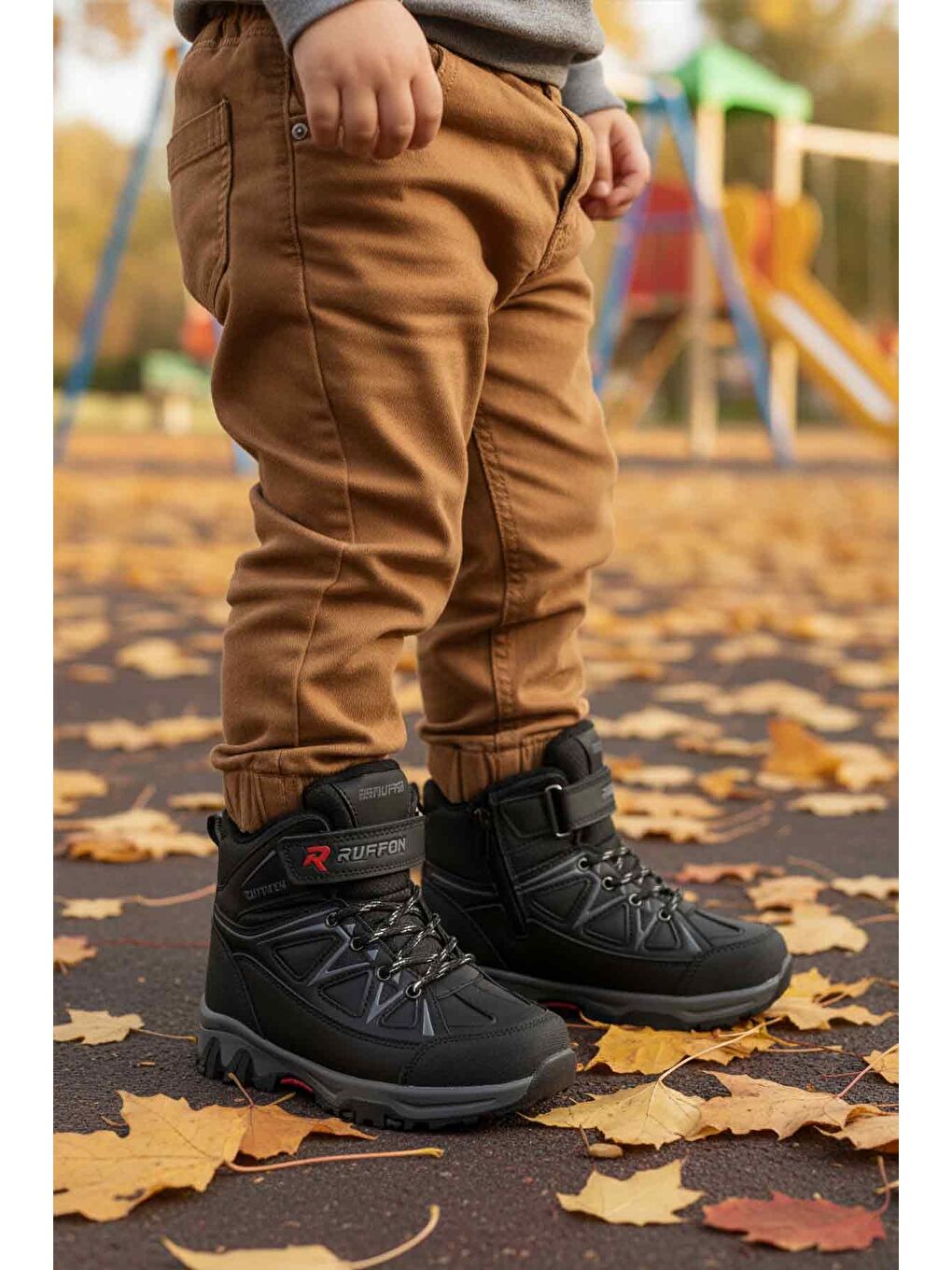 Siyah Polarlı Kaymaz Çocuk Outdoor Bot 2301 F-2