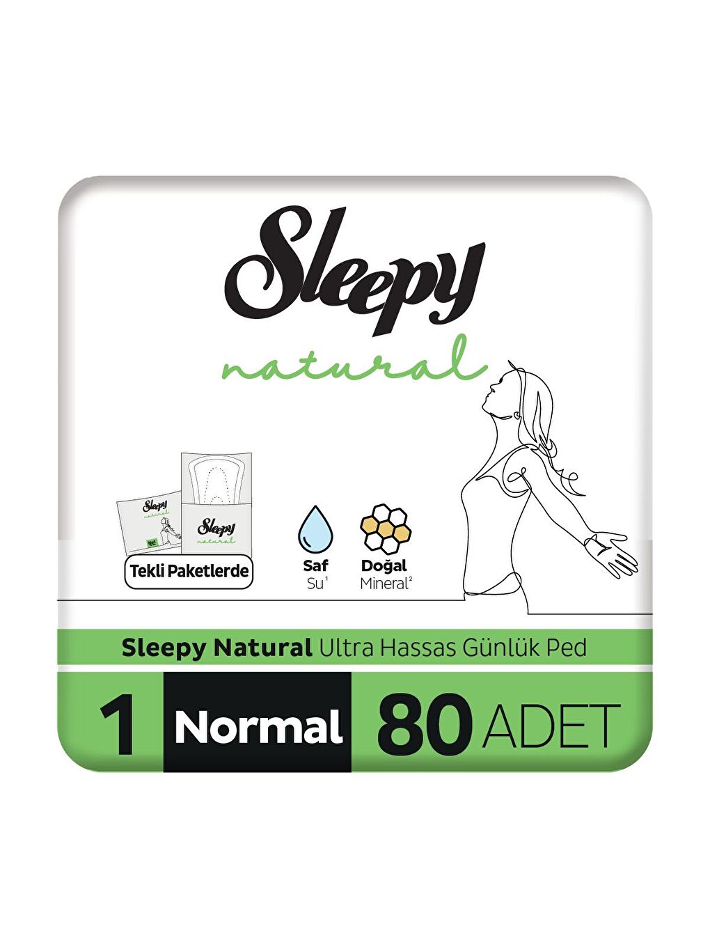 Natural Ultra Hassas Günlük Ped Normal 80 Adet Ped