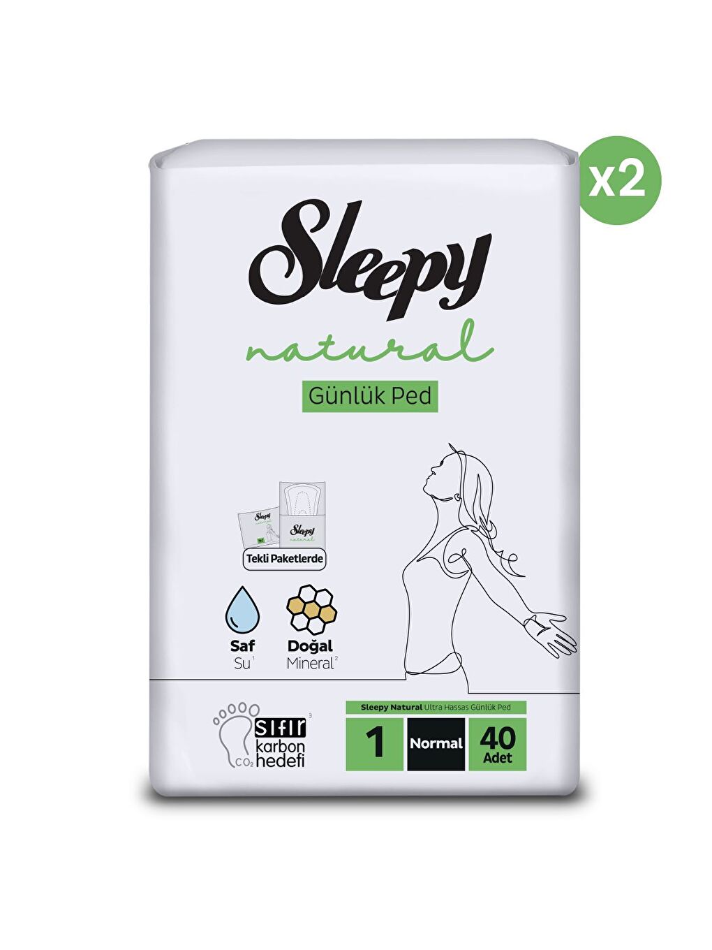 Natural Ultra Hassas Günlük Ped Normal 80 Adet Ped-1