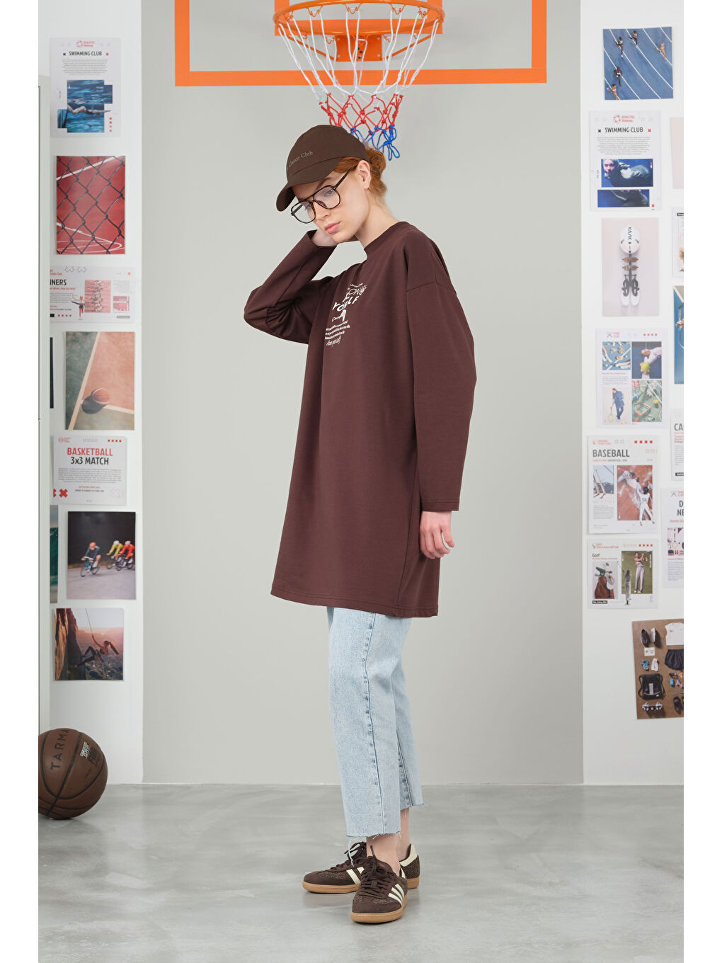 Kahverengi Bisiklet Yaka Tişört 90 cm Kahve-1