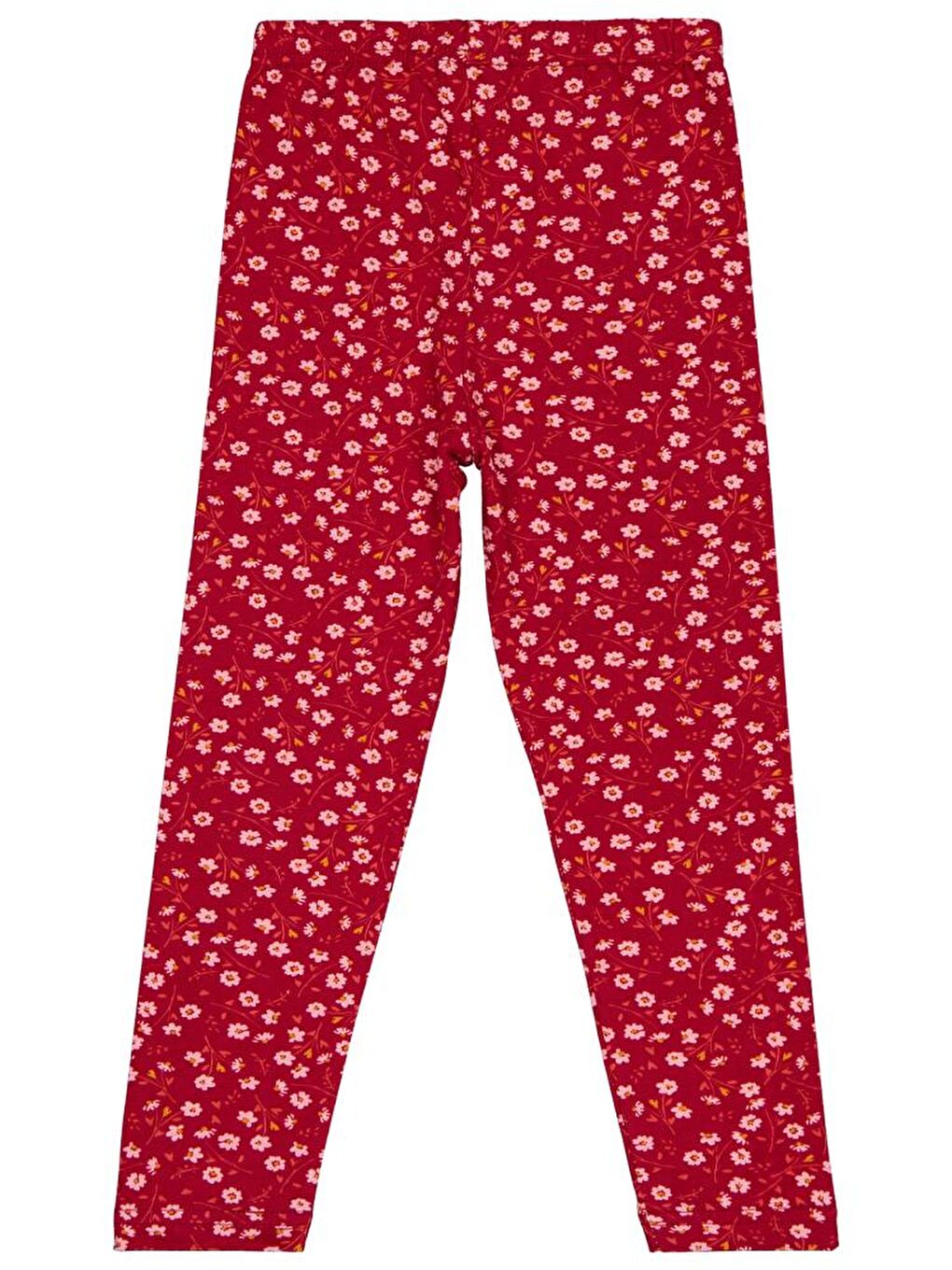 Girls Çiçek Baskılı 6-9 Yaş Tayt - Bordo 7-8 Yaş