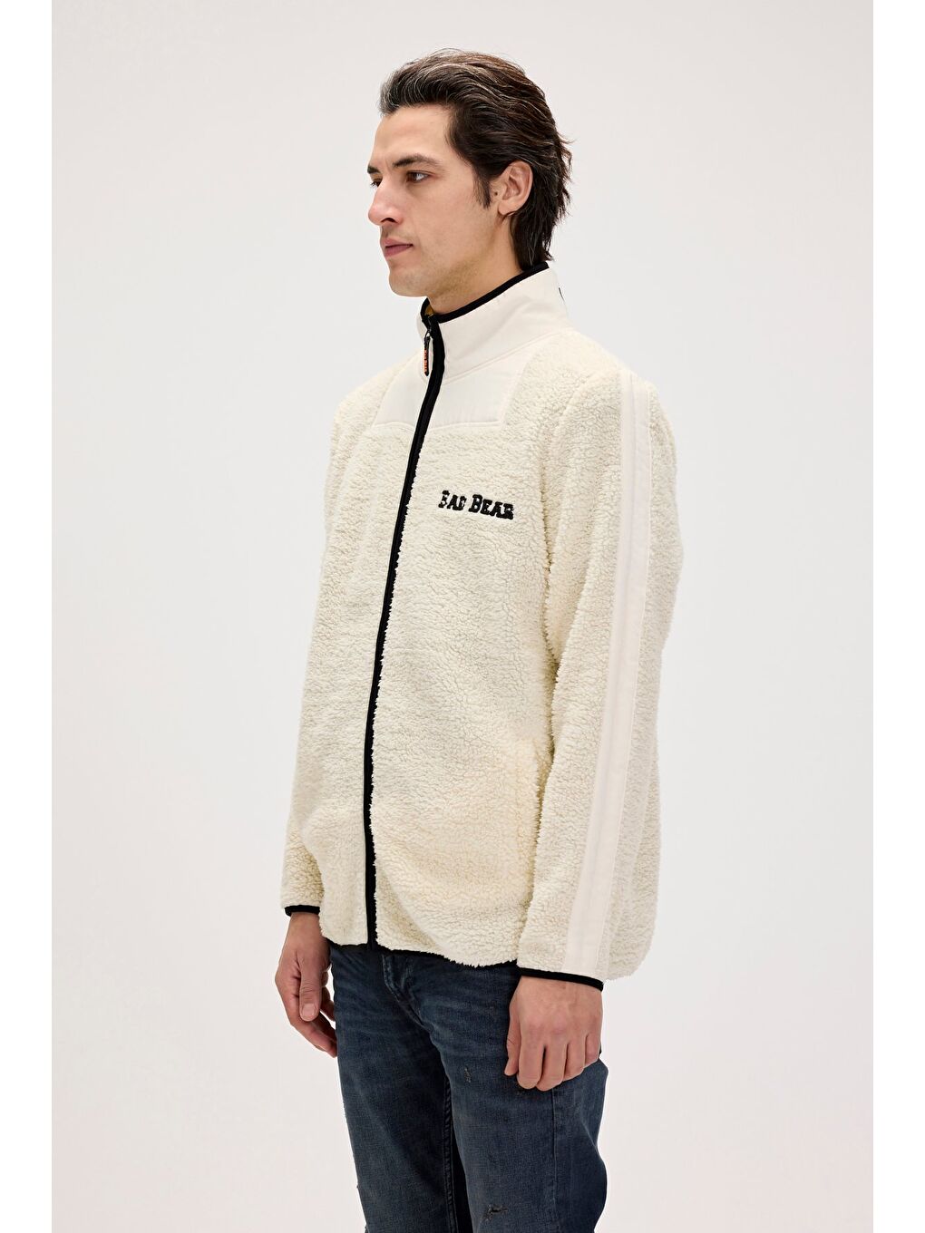 Galvin Beyaz Erkek Full-Zip Polar Sweatshirt-4