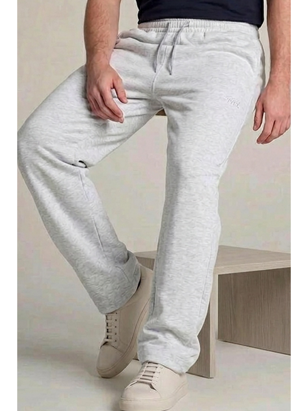 Erkek Trend Baskılı Beli Lastikli A.gri Baggy Eşofman Altı-5