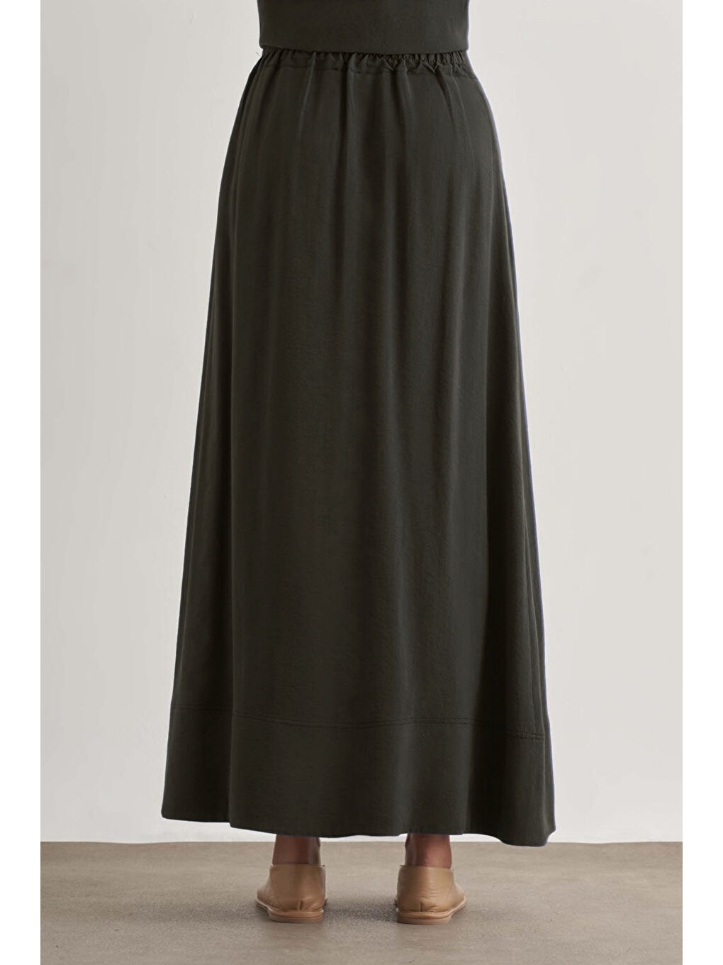 Modal Karışımlı Antrasit Maksi Evaze Etek-3