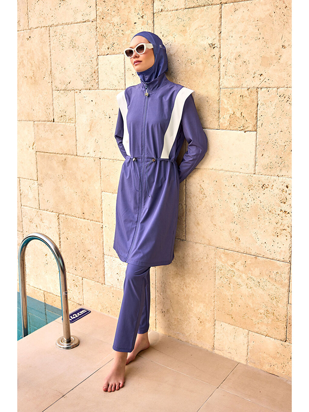 Tam Kapalı Tesettür Mayo M2526-2 İndigo-1