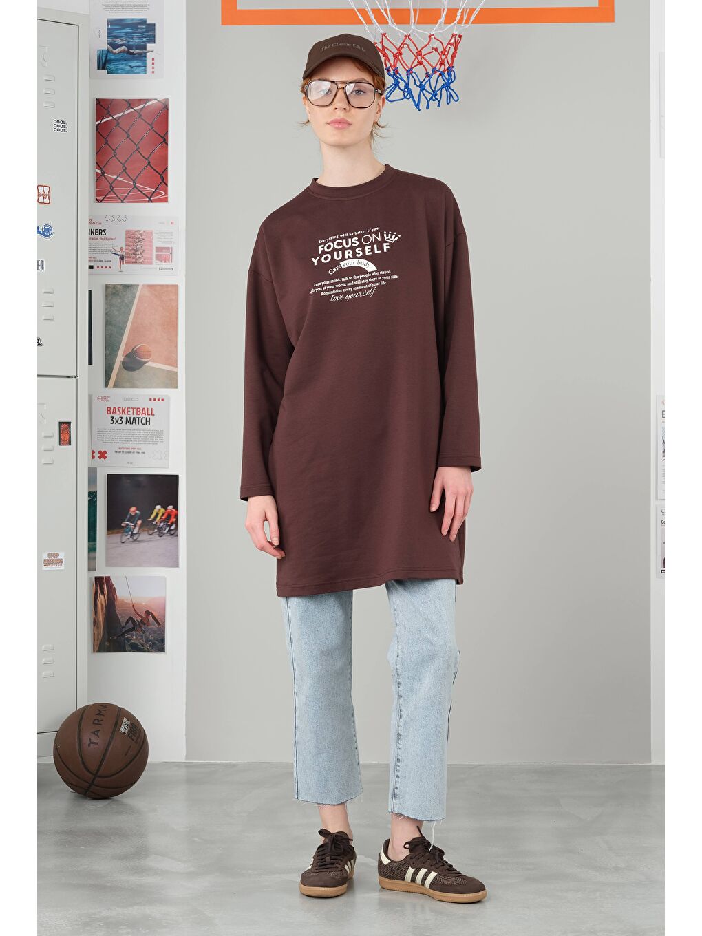 Kahverengi Bisiklet Yaka Tişört 90 cm Kahve-2