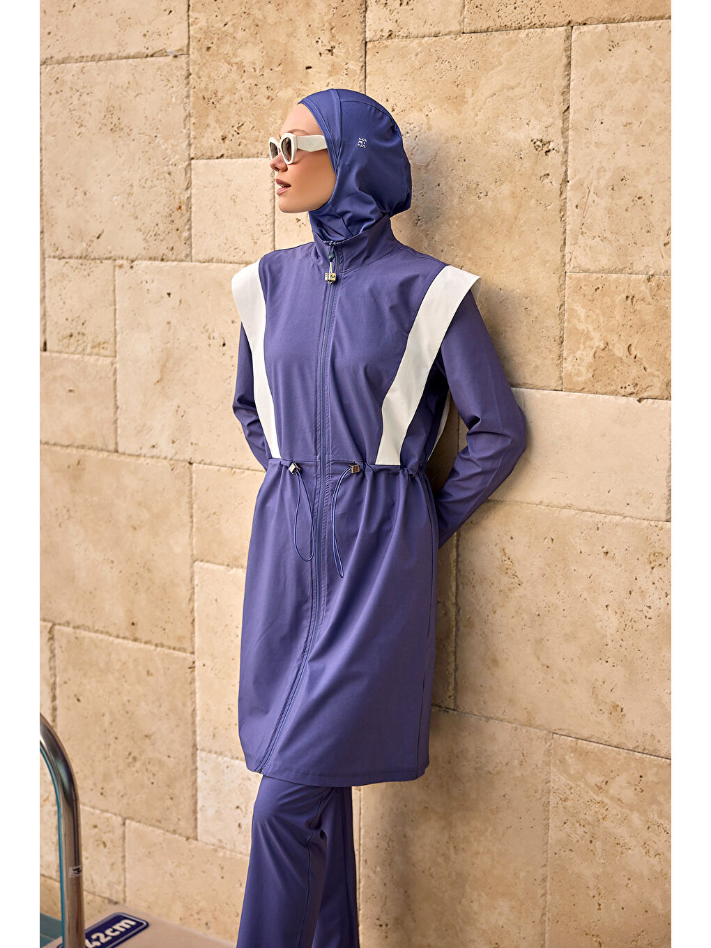 Tam Kapalı Tesettür Mayo M2526-2 İndigo-3