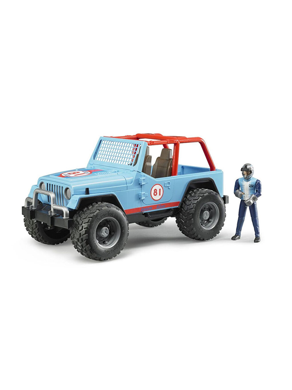 Oyuncak Jeep Cross Safari Aracı KasklıPilotu Mavi BR02541