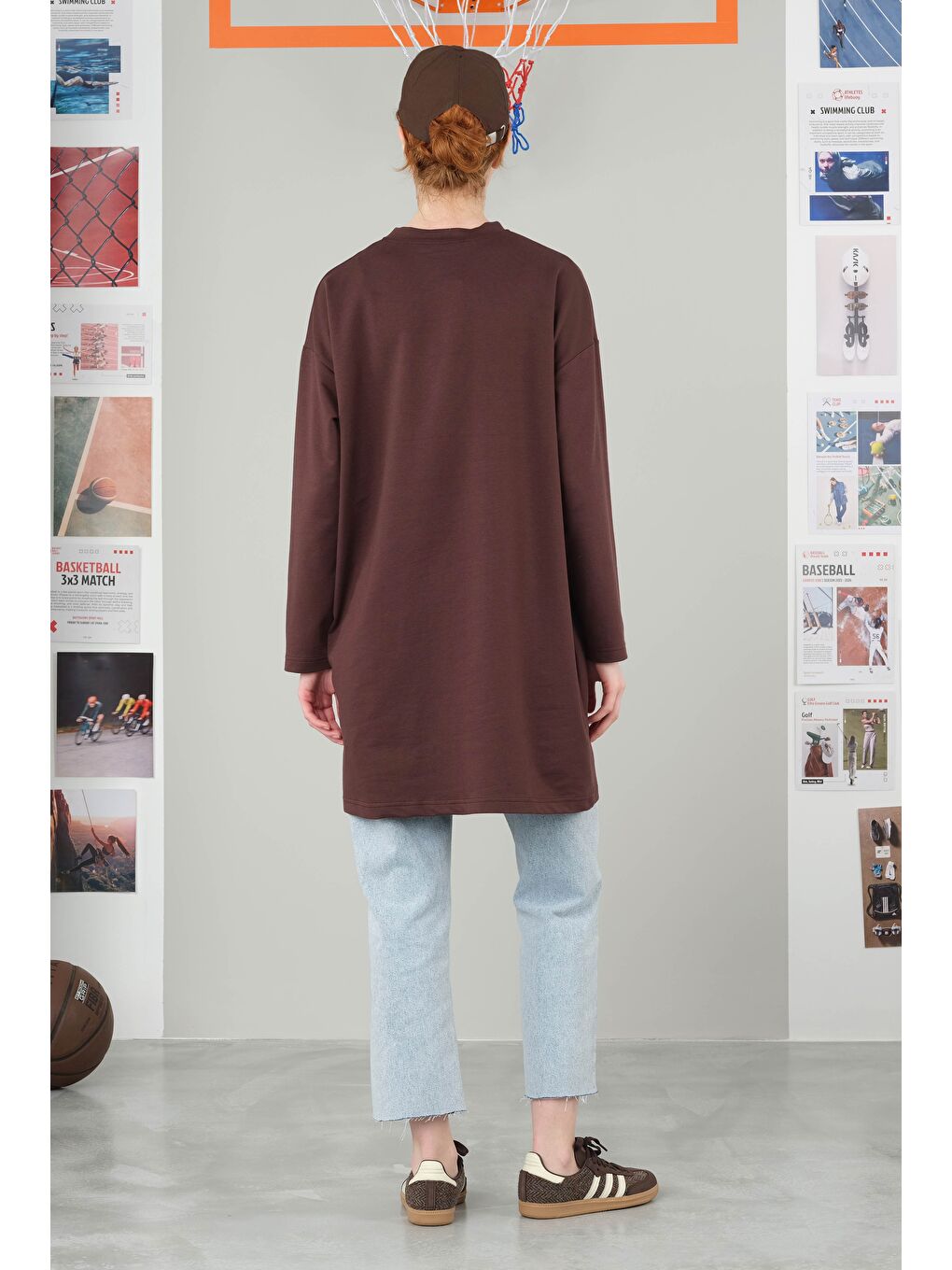 Kahverengi Bisiklet Yaka Tişört 90 cm Kahve-3