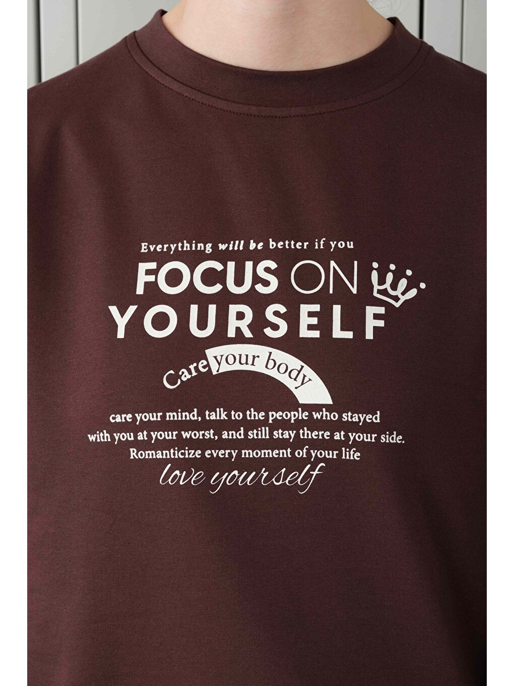 Kahverengi Bisiklet Yaka Tişört 90 cm Kahve-4