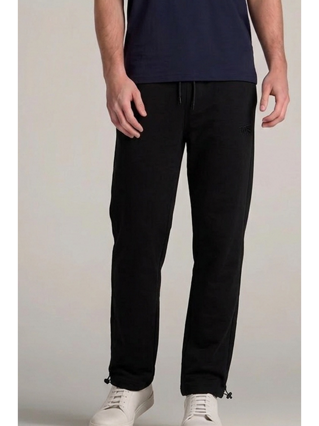 Erkek Trend Baskılı Beli Lastikli Siyah Baggy Eşofman Altı-4