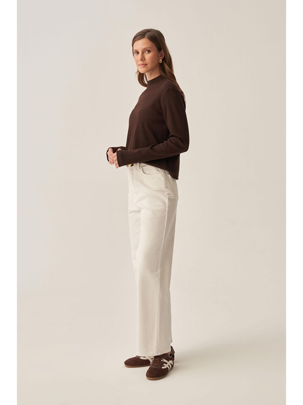 Kahverengi Kahve-Parmaklıklı Balıkçı Yaka Body-2