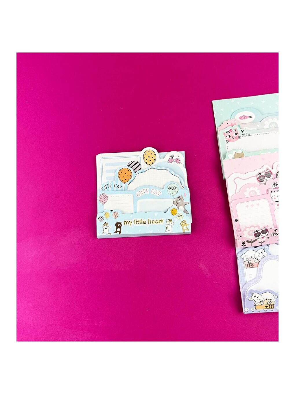 3 lü Sevimli Kedi Tasarımlı Post it-1