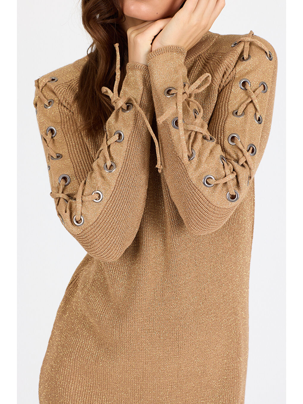 Kahverengi Kadın Triko Tunik 2405 (Standart Beden s-m-l-xl Beden Uyumludur)-4