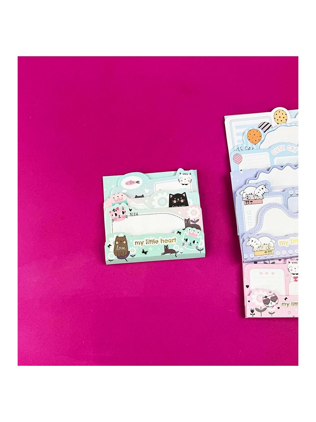 3 lü Sevimli Kedi Tasarımlı Post it-2