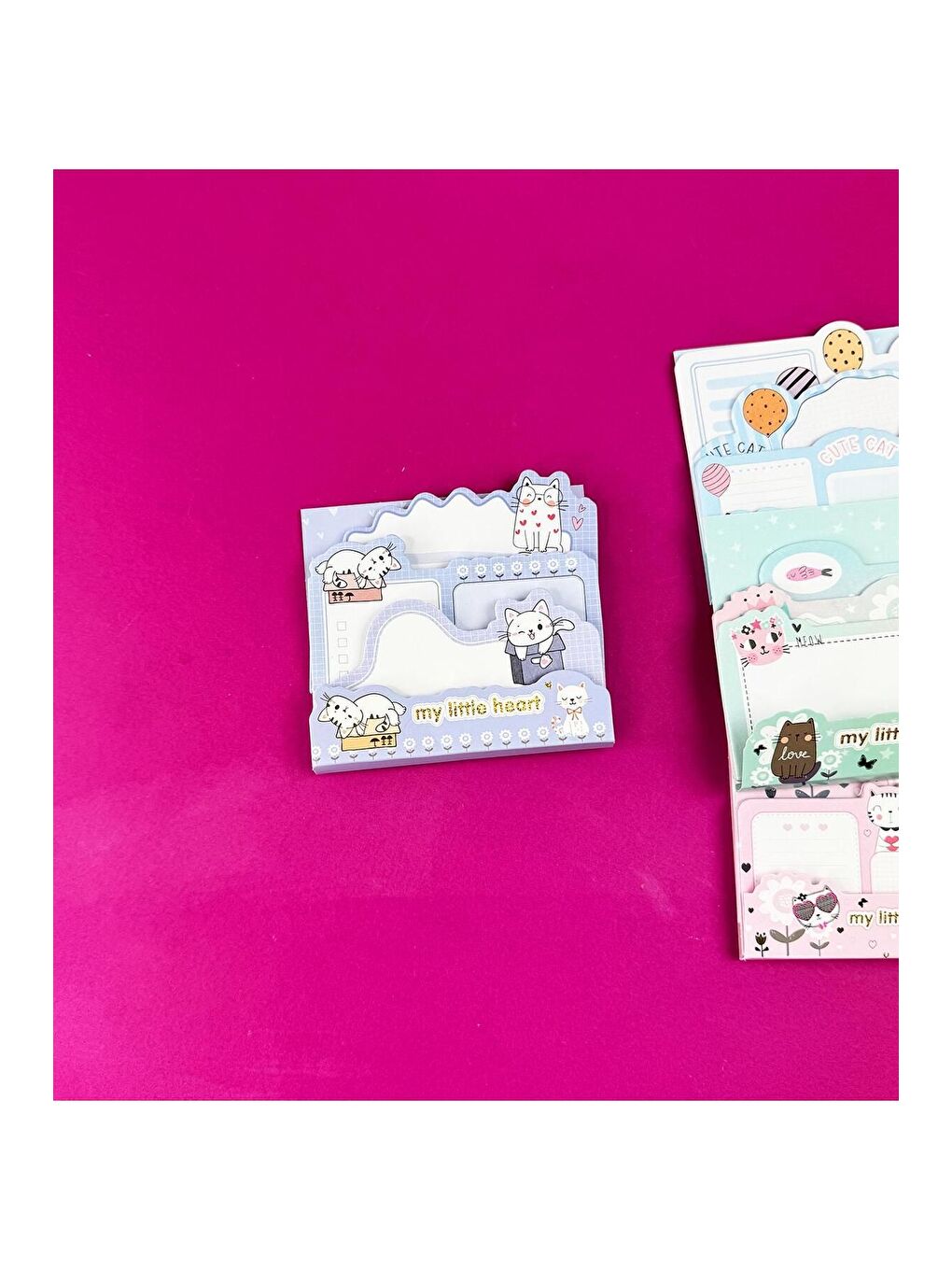 3 lü Sevimli Kedi Tasarımlı Post it-4