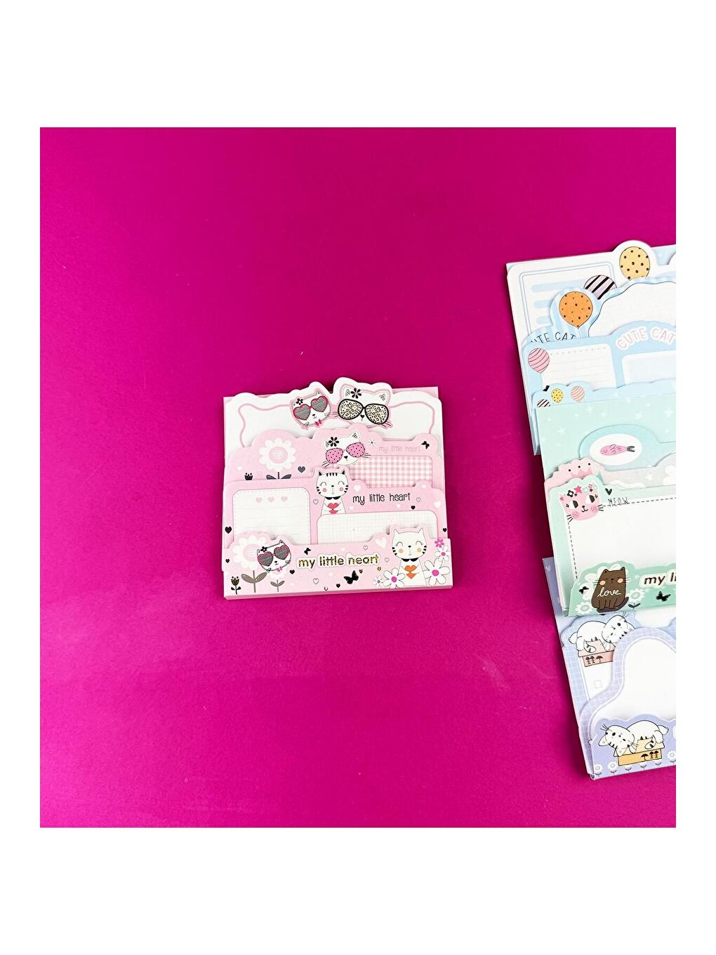 3 lü Sevimli Kedi Tasarımlı Post it-6