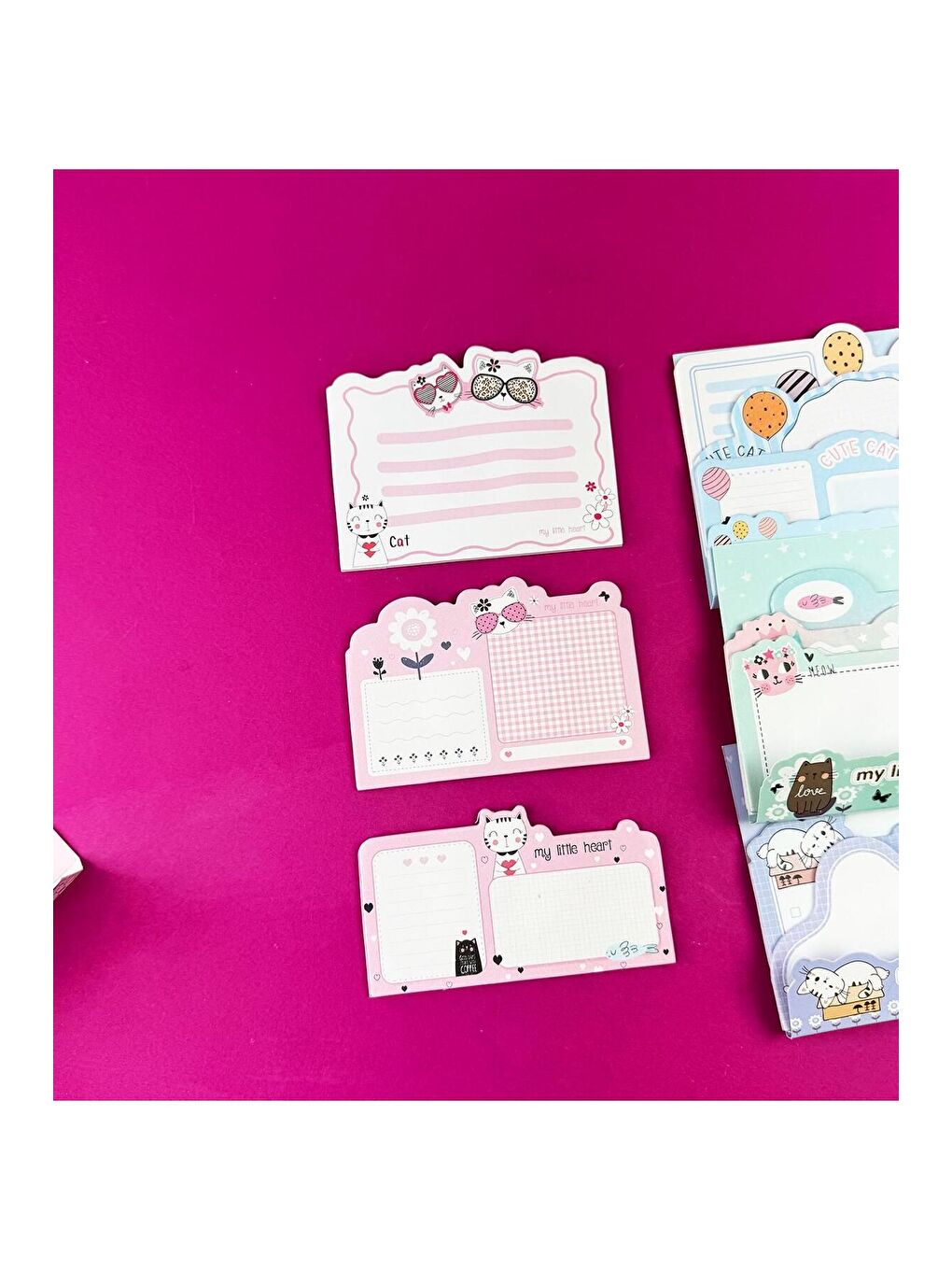 3 lü Sevimli Kedi Tasarımlı Post it-7