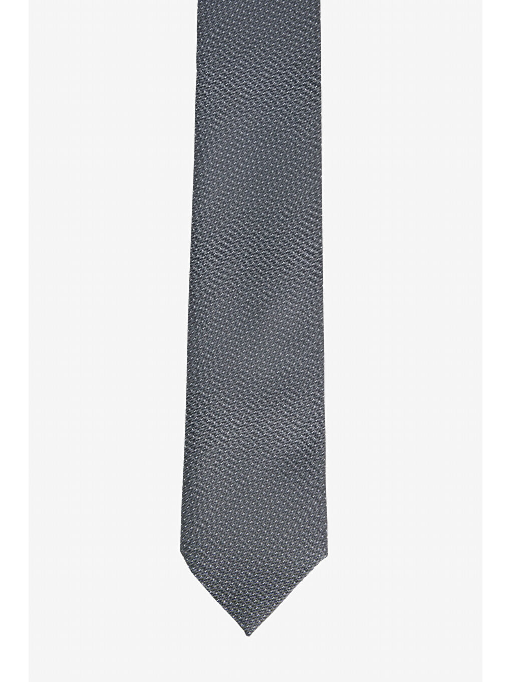 Erkek Koyu Gri-Beyaz Desenli Kravat-1