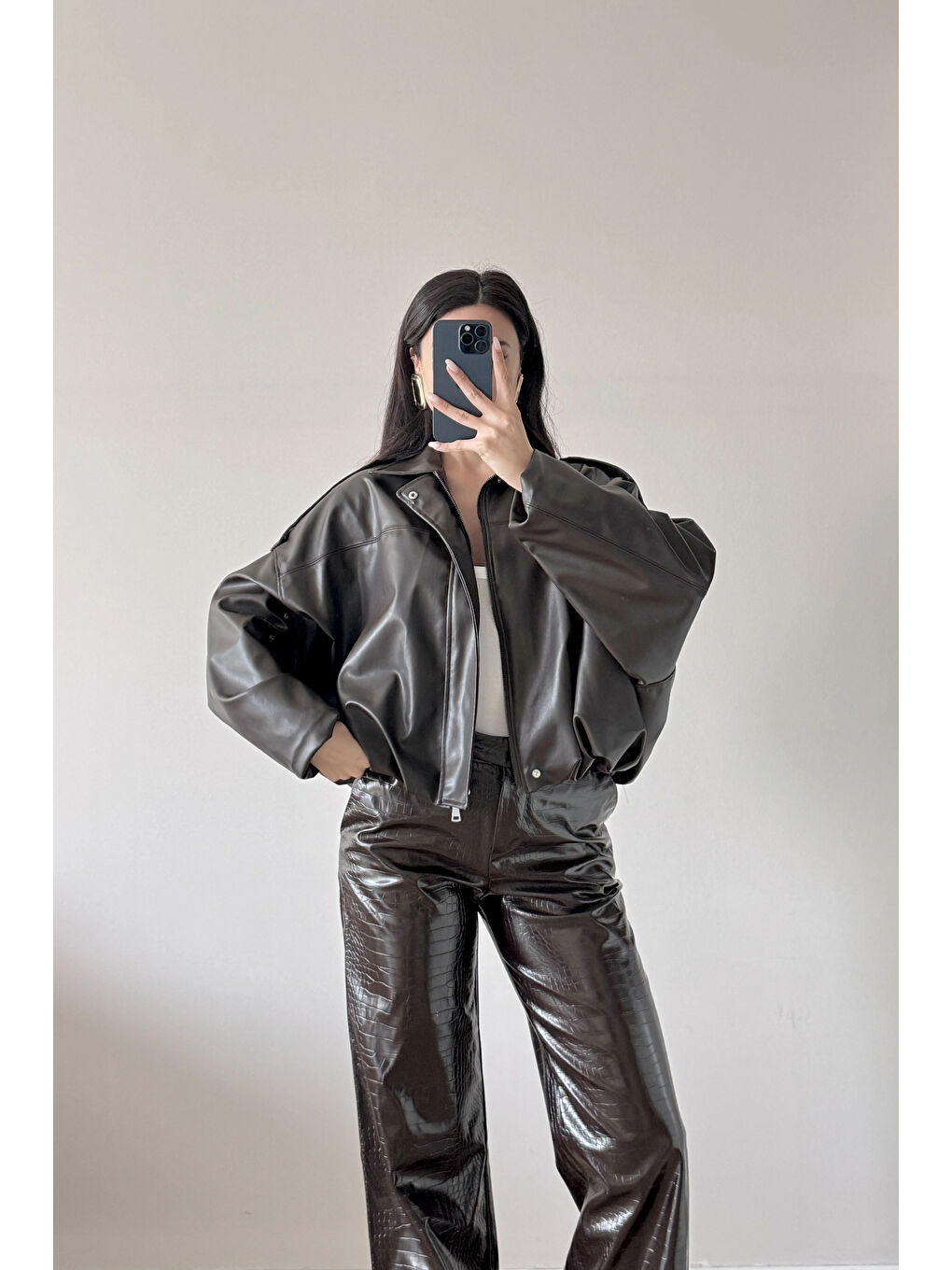 Kahverengi Kadın Kahve İnce Deri Ceket 0999-8501-2