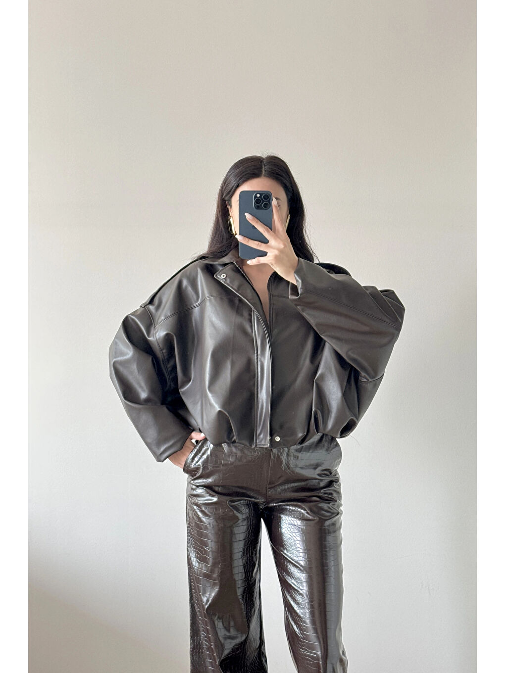 Kahverengi Kadın Kahve İnce Deri Ceket 0999-8501-3