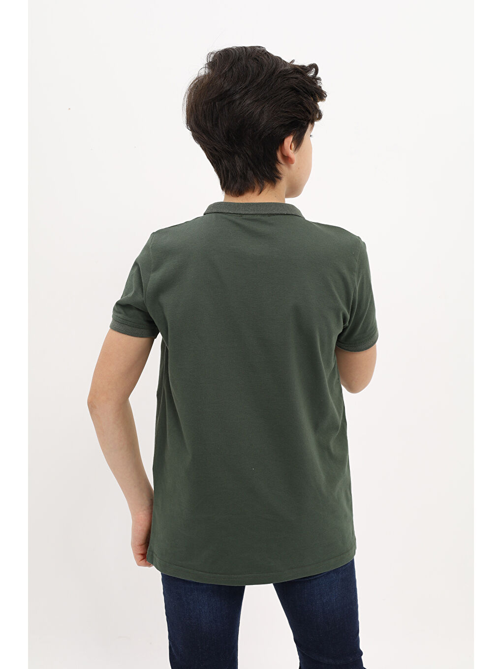 Haki Erkek Çocuk Nakışlı Tişört-2