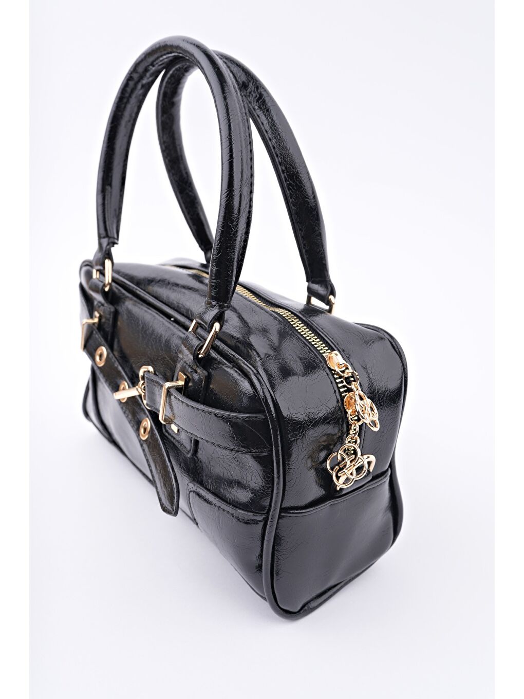 Siyah ROSALİE Kadın Kemer Detaylı El ve Omuz Çantası-1