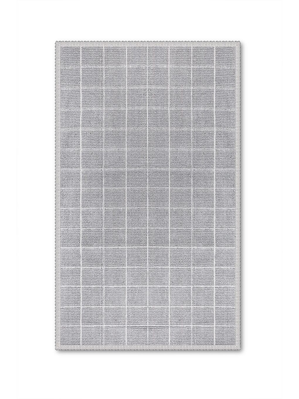 Grid Doğal Pamuklu 2'li Banyo Paspas Seti 60X100+50X60 CM GRİ