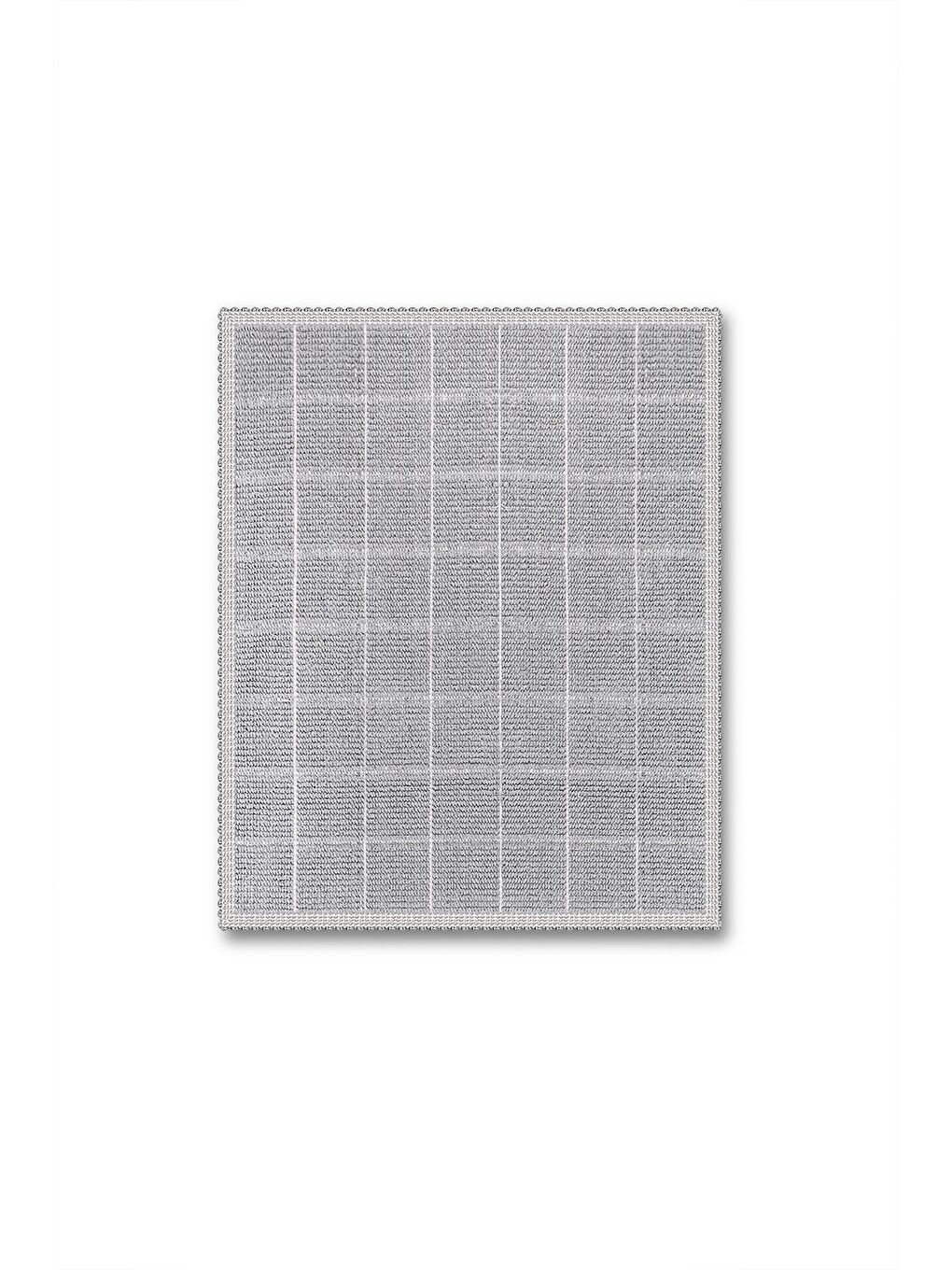 Grid Doğal Pamuklu 2'li Banyo Paspas Seti 60X100+50X60 CM GRİ-1