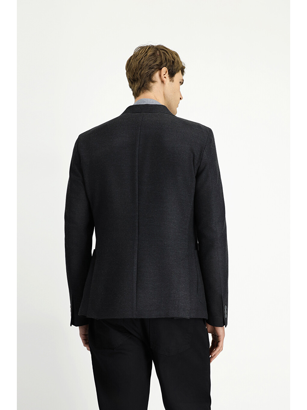 Antrasit Muscle Fit Elastanlı Spor Blazer Ceket-4