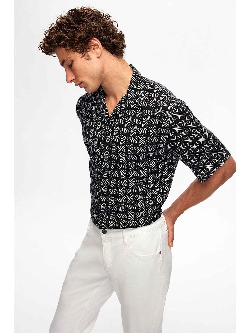 Relaxed Siyah Gömlek-1