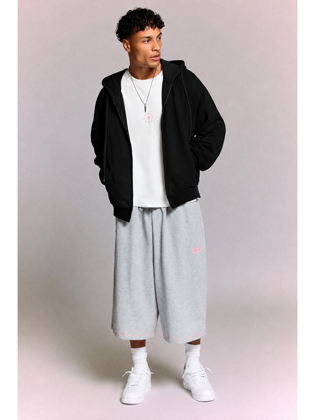Siyah Erkek 3 İplik Şardonlu Regular Fermuarlı Kapüşonlu Sweatshirt – Kalın Kışlık Hoodie-1