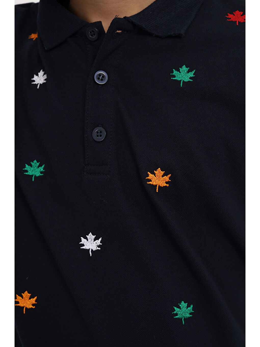 Lacivert Erkek Çocuk Nakışlı Tişört-3