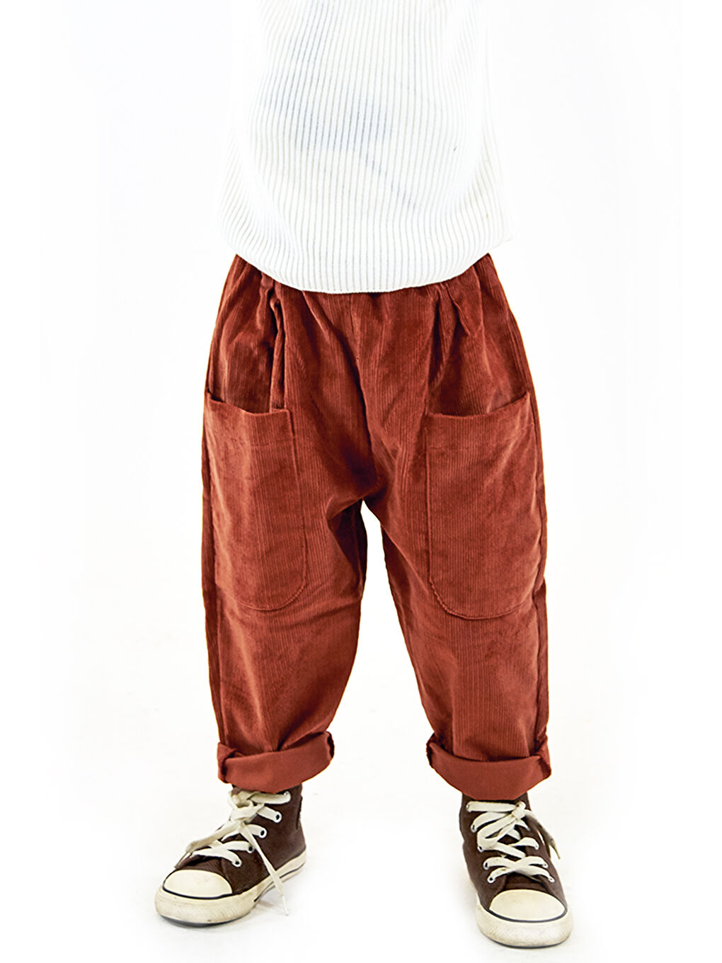 Bej 2'li Paket Yumuşak Kadife Boyfriend Pantolon ( Tarçın&Krem )-2