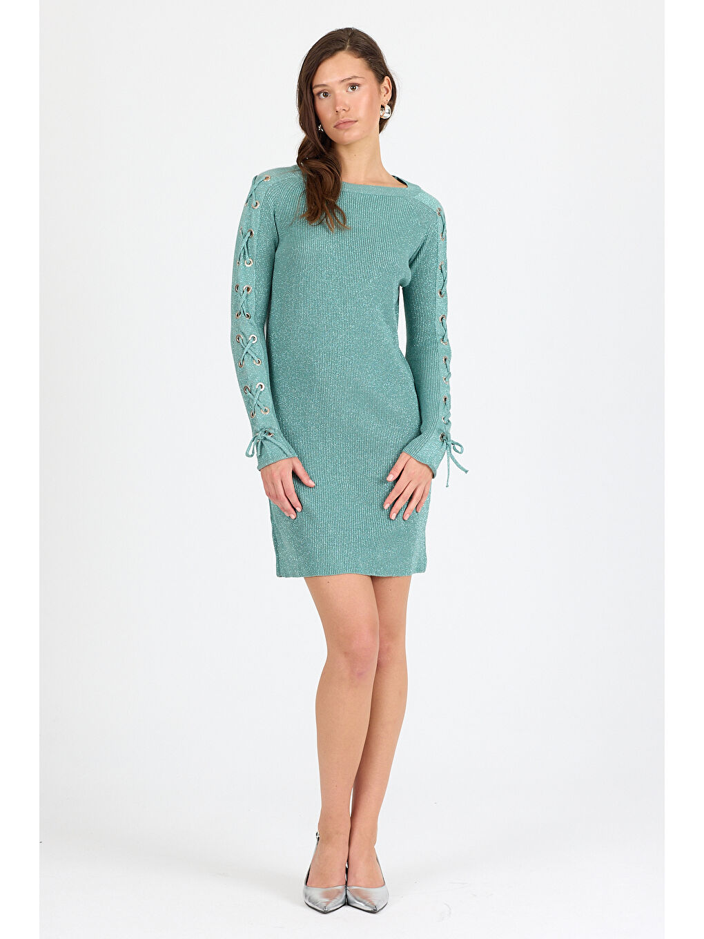 Yeşil Kadın Triko Tunik 2405 (Standart Beden s-m-l-xl Beden Uyumludur)