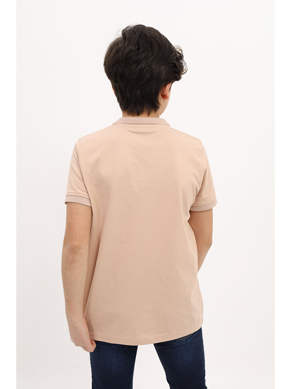 Bej Erkek Çocuk Nakışlı Tişört-2