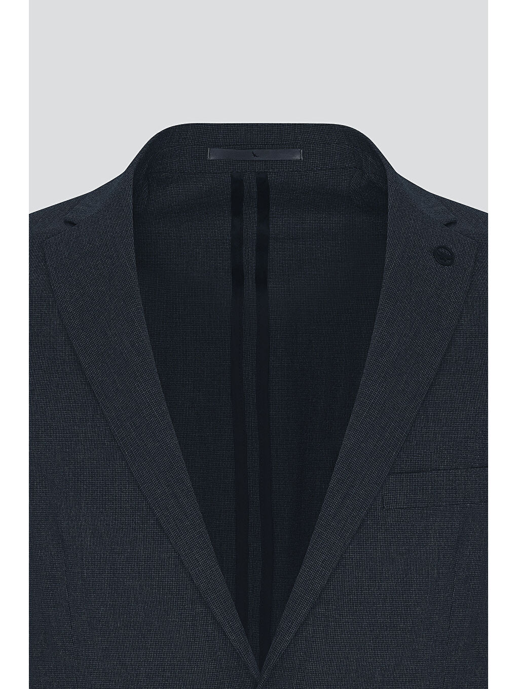 Erkek Antrasit Slim Fit Dar Kesim Mono Yaka Kazayağı Desenli Ceket-7