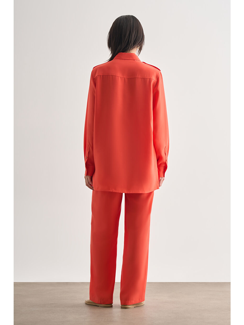 Kırmızı Modal Karışımlı Apoletli Nar Çiçeği Tunik-3