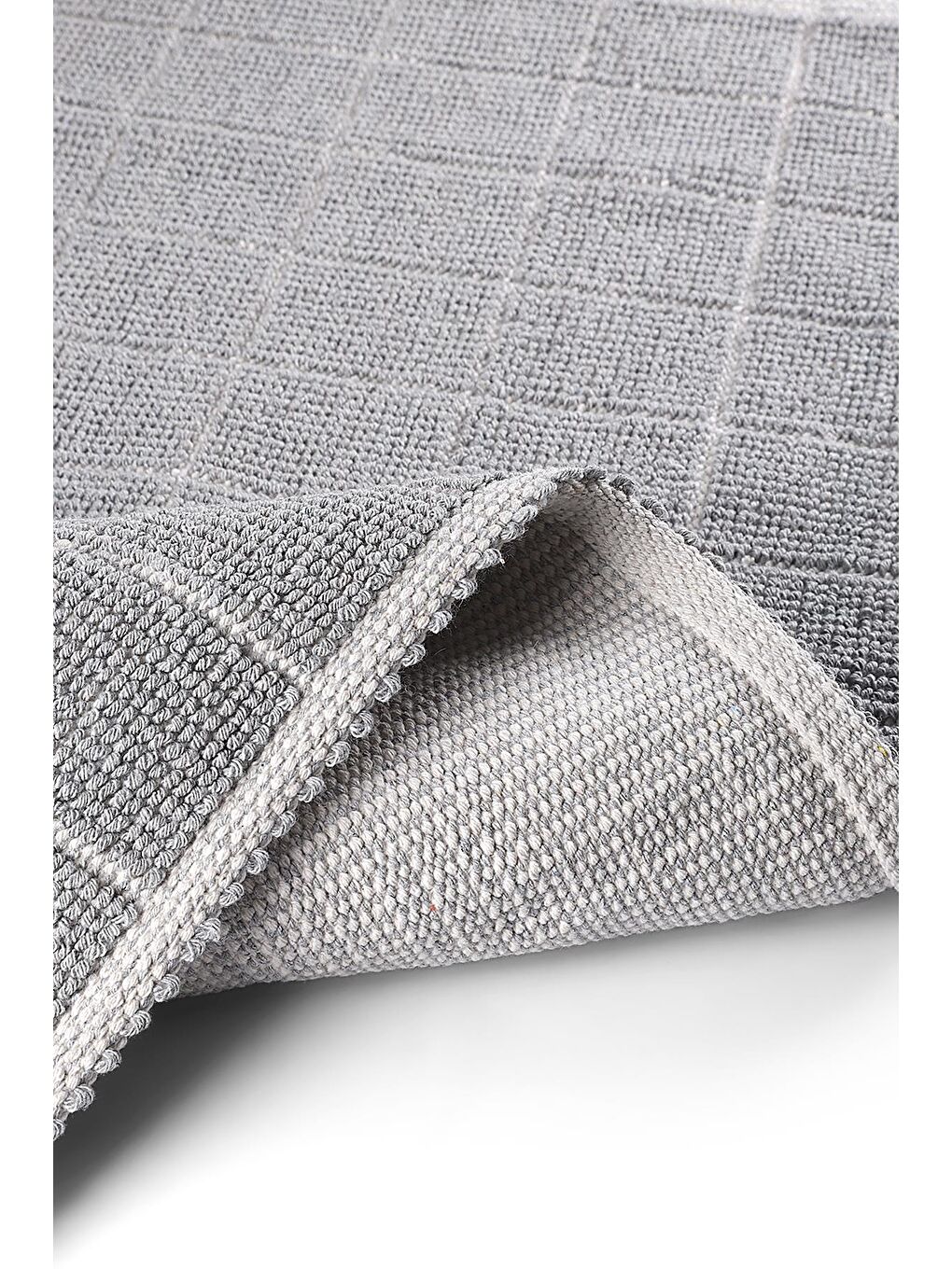 Grid Doğal Pamuklu 2'li Banyo Paspas Seti 60X100+50X60 CM GRİ-4