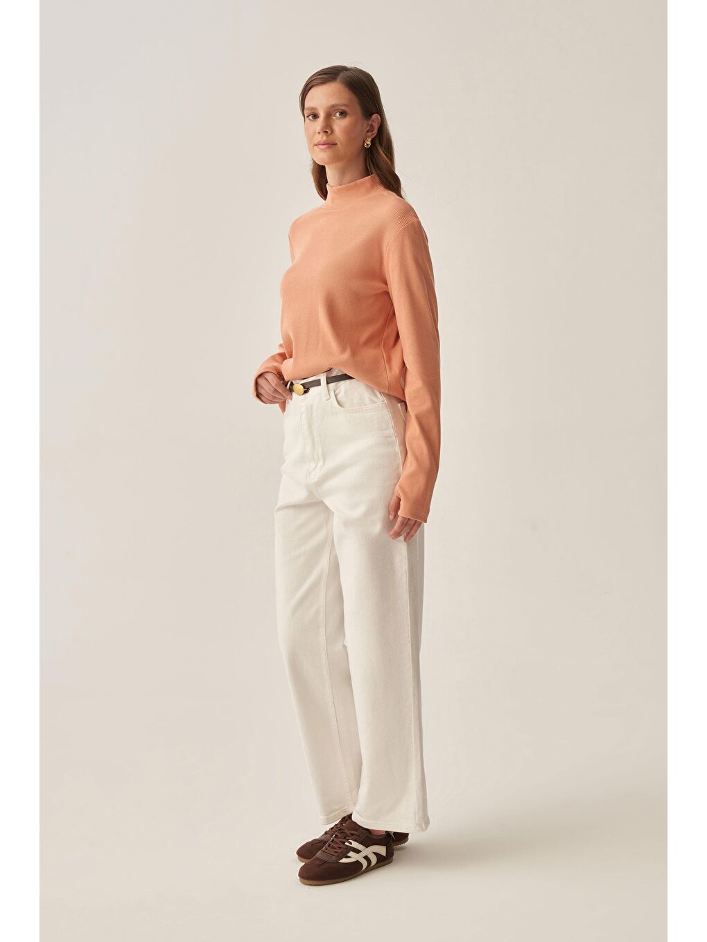 Pembe Somon-Parmaklıklı Balıkçı Yaka Body-1