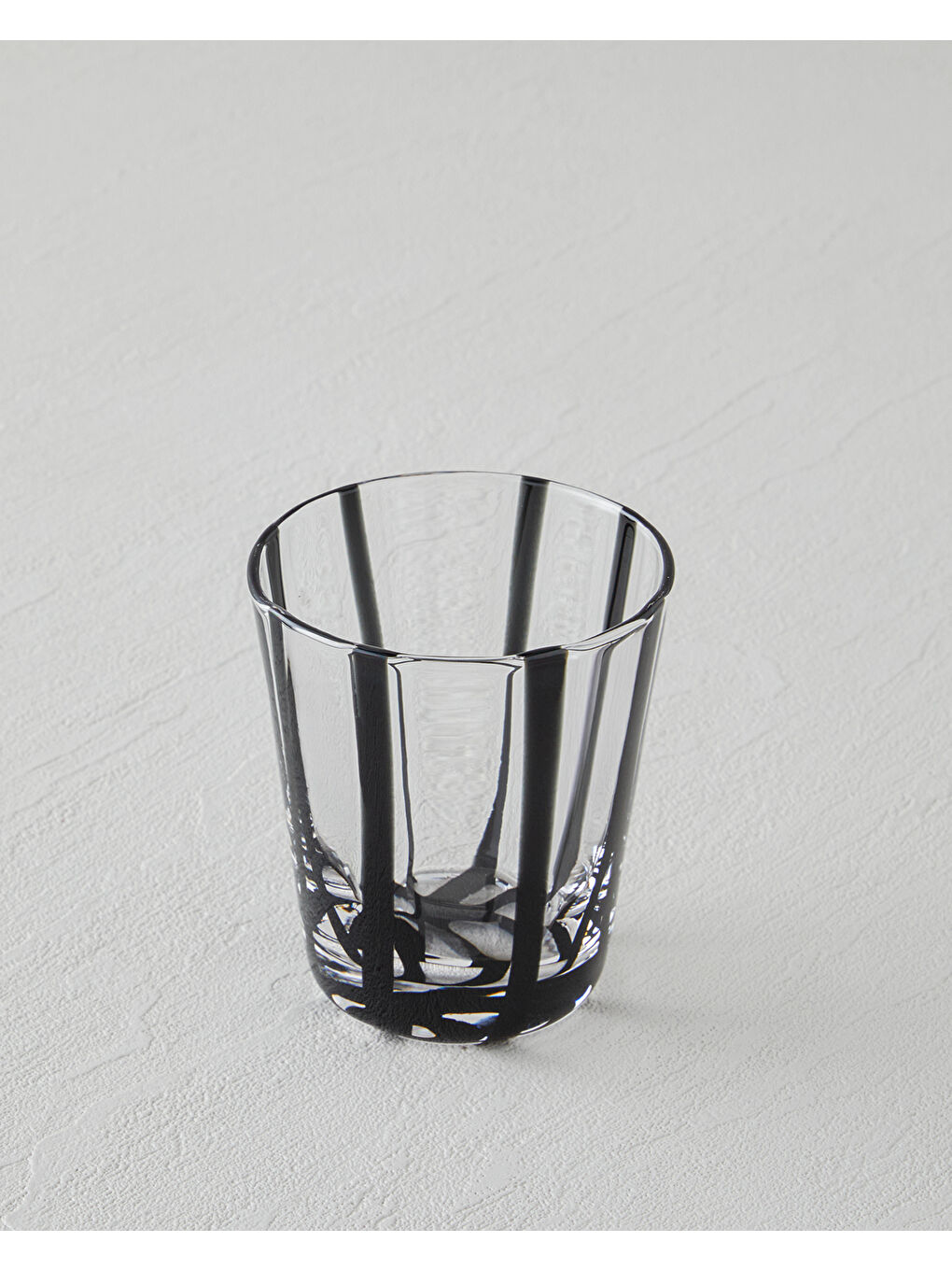 Stripe Cam El Yapımı Bardak 240 ml Siyah-1