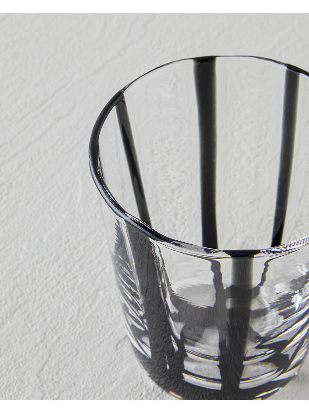 Stripe Cam El Yapımı Bardak 240 ml Siyah-2