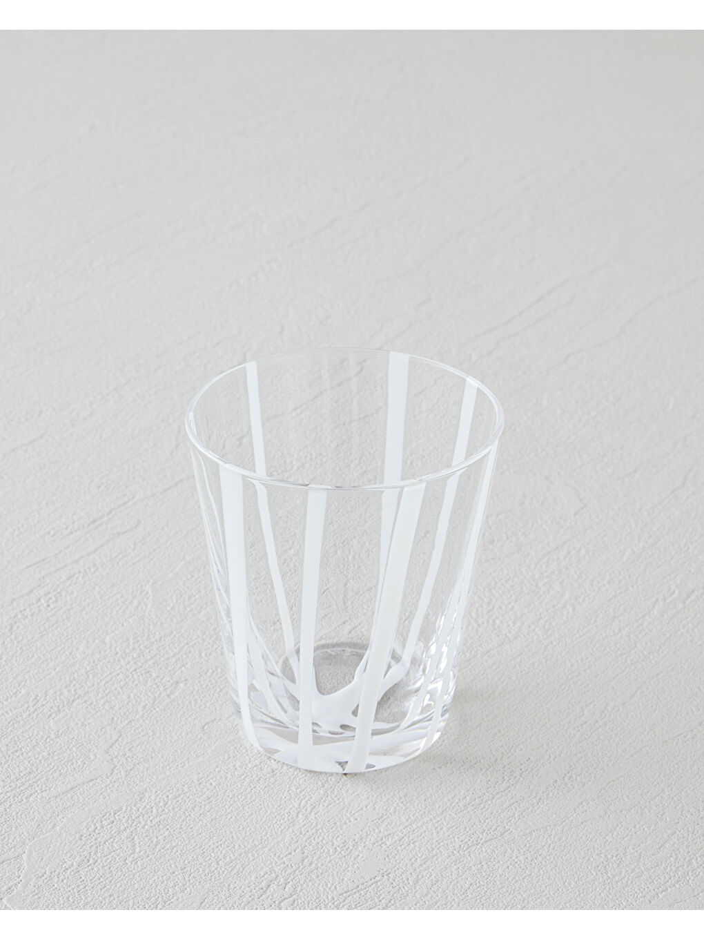 Stripe Cam El Yapımı Bardak 240 ml Beyaz-1