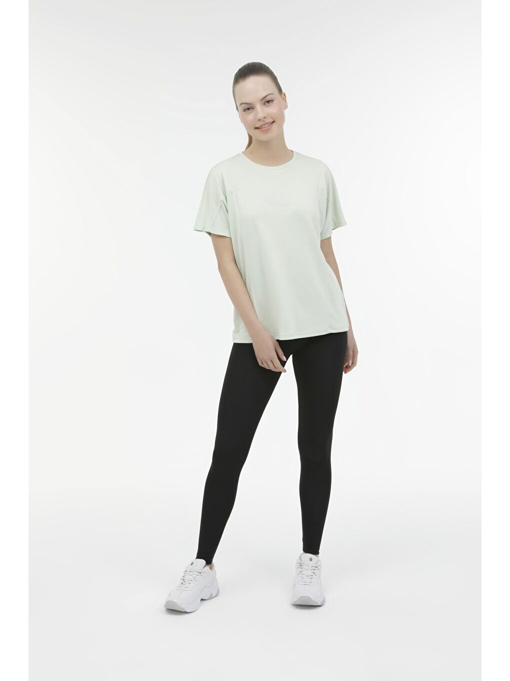 Yeşil WL JASMINE 11JCK2021 3FX PASTEL YESIL Kadın Kısa Kol T-Shirt-2