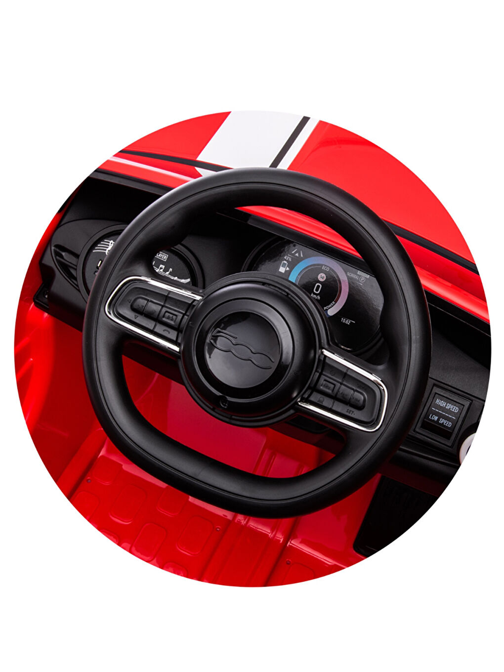 Fiat 500 Uzaktan Kumandalı Akülü Araba Kırmızı-3