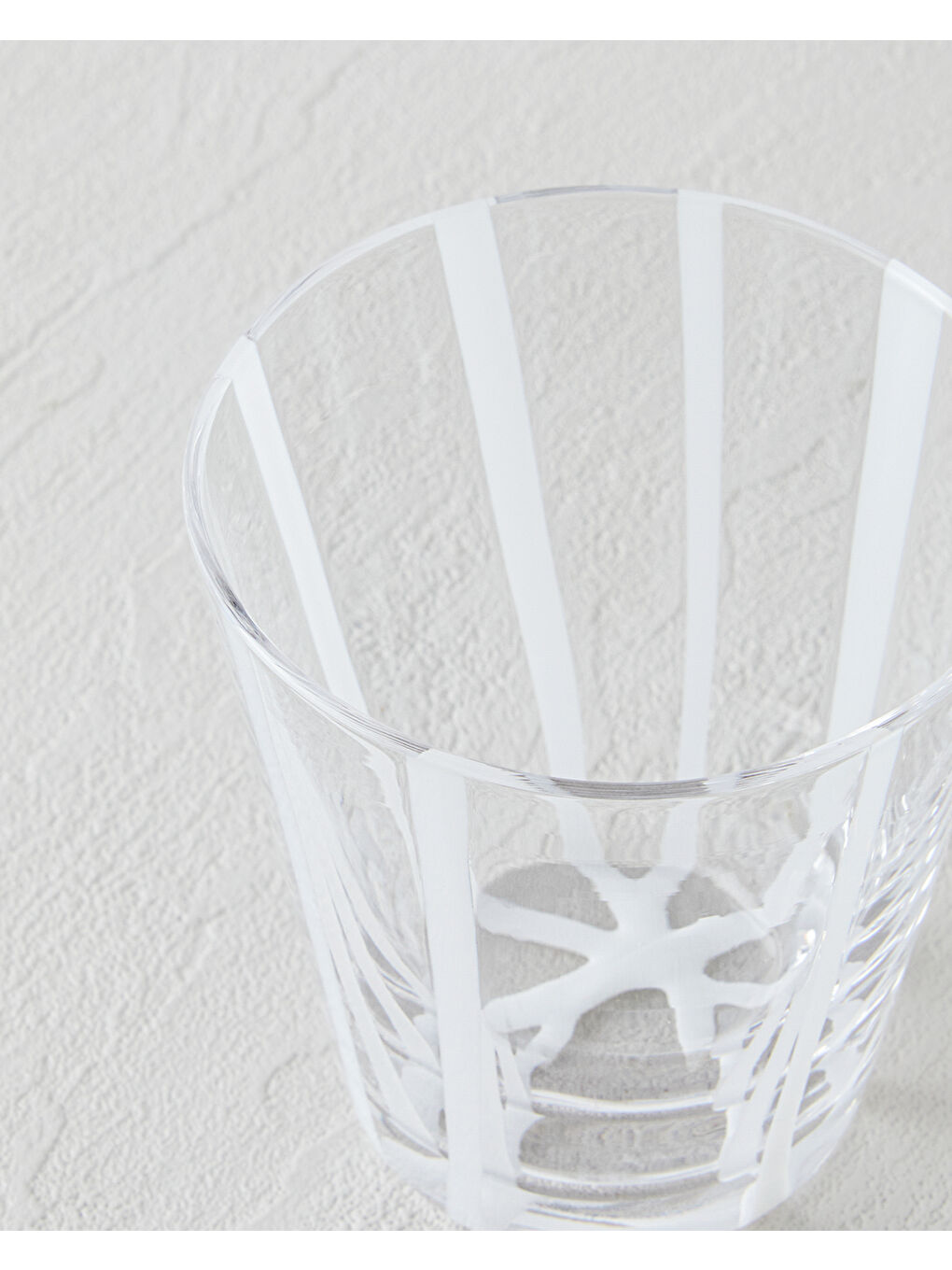 Stripe Cam El Yapımı Bardak 240 ml Beyaz-2